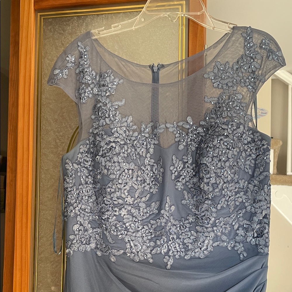 Slate Blue Gown with Lace